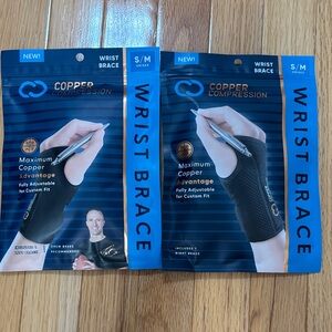 NWT Copper Compression Black Wrist Brace - S/M